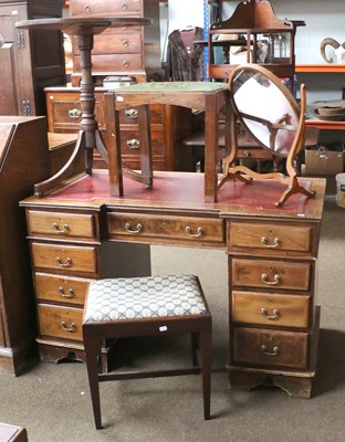 Lot 1309 - An Inlaid Mahogany Twin Pedestal Desk, 122cm...