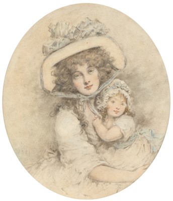 Lot 233 - John Downman ARA (1750-1824) Mother and child...