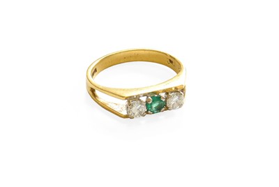 Lot 510 - An 18 Carat Gold Emerald and Diamond Three...