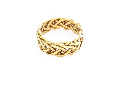 Lot 518 - An 18 Carat Gold Band Ring, of woven form,...