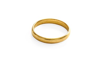 Lot 490 - A 22 Carat Gold Band Ring, finger size O