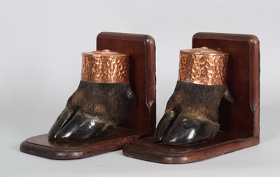 Lot 1273 - Taxidermy: A Pair of Cape Buffalo Hoof...