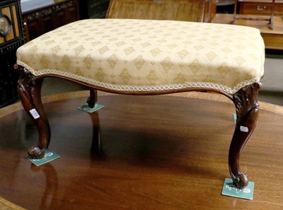 Lot 1355 - A Georgian Style Rosewood Stool, yellow...