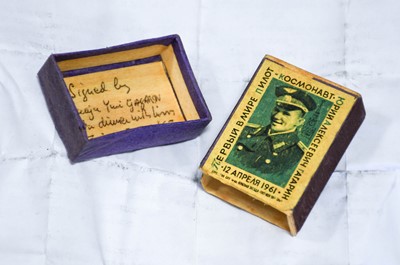 Lot 3234 - Yuri Gagarin Autographed Matchbox