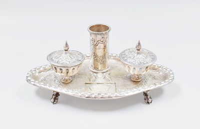Lot 31 - A German Silver Inkstand, Marked With...