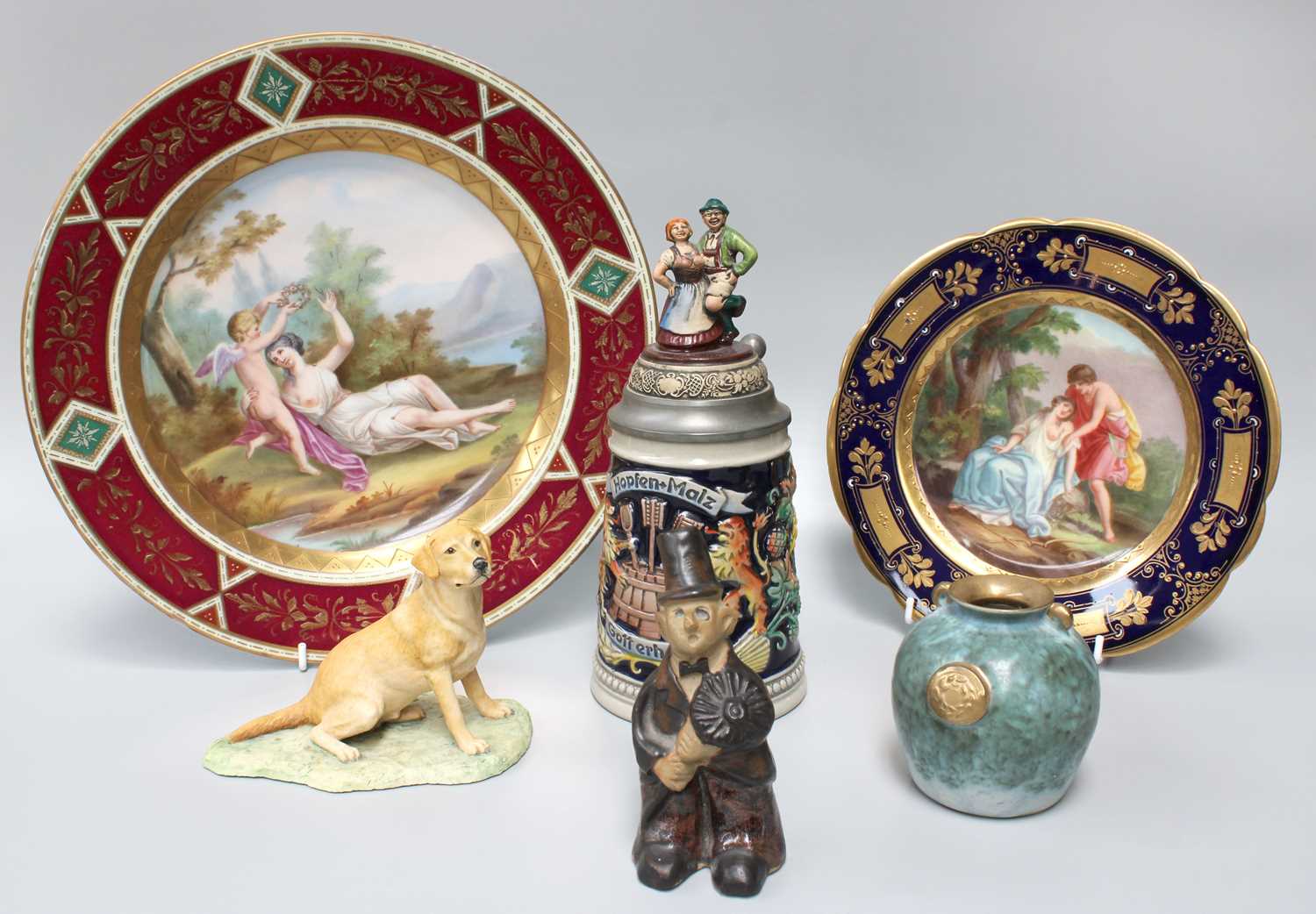 Lot 310 - ''Vienna'' Porcelain Plates, one titled 'Paris...