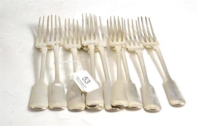 Lot 53 - A set of ten silver Old English pattern forks, London 1828