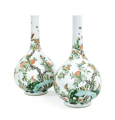 Lot 144 - A Pair of Chinese Porcelain Bottle Vases, in...