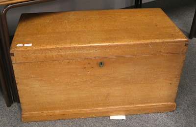 Lot 1432 - A Victorian Pine Tool Chest, hinged lid,...