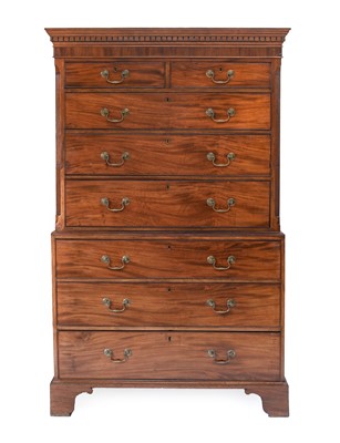 Lot 363 - A George IIII Mahogany Chest on Chest, late...