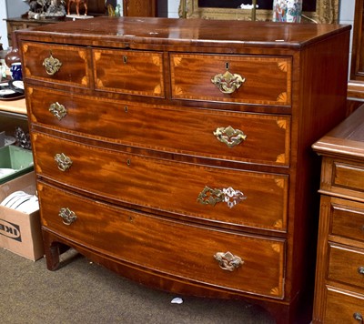 Lot 1400 - A George III Mahogany Bow Front Chest of...