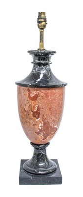 Lot 262 - A Varigated Pink and Black Marble Lamp Base,...