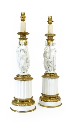 Lot 219 - A Pair of French Gilt-Metal-Mounted Porcelain...