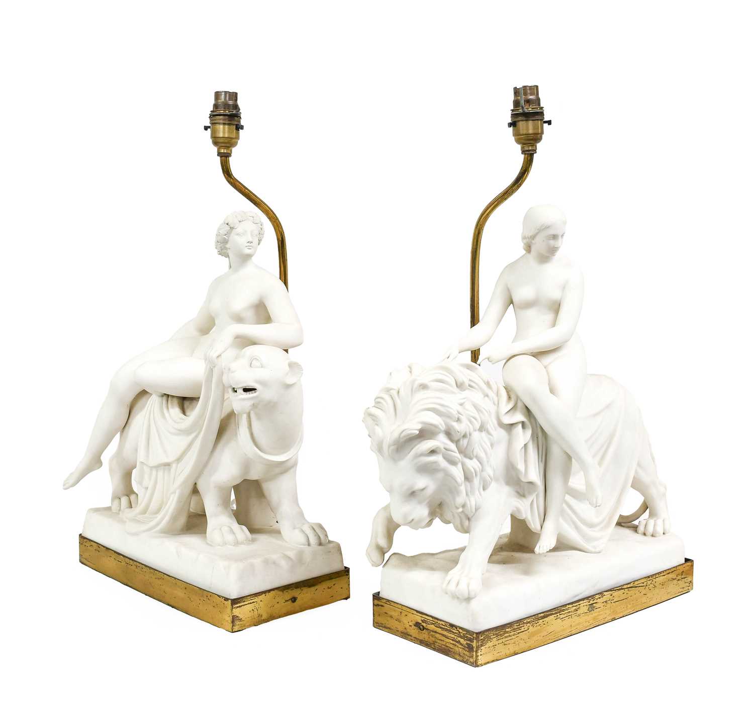 Lot 80 - A Pair of Minton Parian Figure Groups, circa