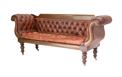 Lot 368 - A George IV Mahogany-Framed Scroll-End Sofa,...