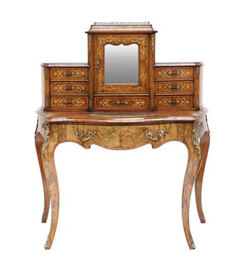 Lot 405 - A Victorian Figured Walnut, Marquetry-Inlaid...