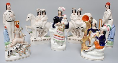Lot 326 - A Collection of Staffordshire Flat Back and...