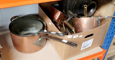Lot 415 - Various Copper Wares, including graduated pans,...