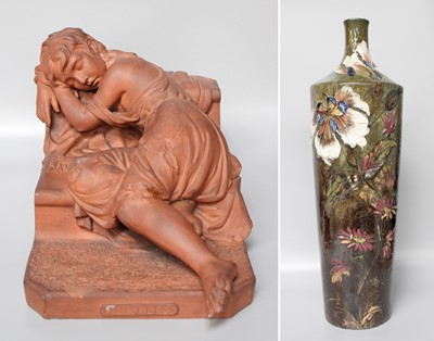 Lot 247 - A Terracotta Sculpture of a Sleeping Girl,...