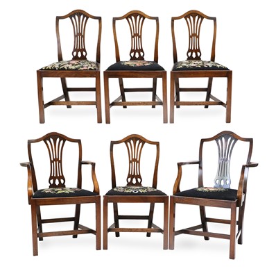 Lot 703 - A Set of Six (4+2) George III-Style Dining...