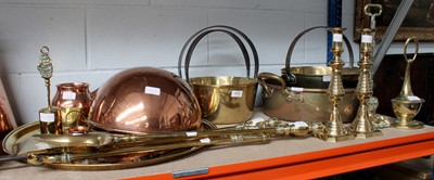 Lot 412 - Various Copper and Brass, including a twin...