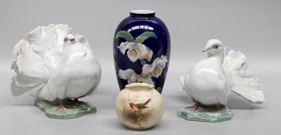 Lot 389 - A Royal Worcester Blush Ivory Vase Painted...