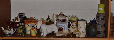 Lot 85 - A Royal Worcester candle snuffer, Beswick dog, teapots, Italian studio vase, etc
