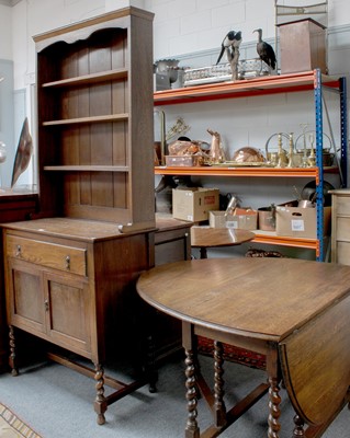 Lot 1333 - A 1920s Slender Oak Dresser and Rack, 90cm by...