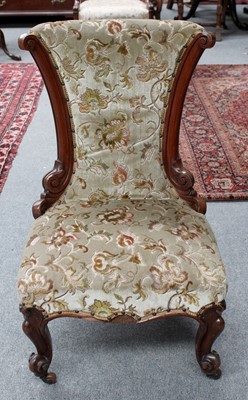 Lot 1300 - A Victorian Mahogany Framed Nursing Chair,...