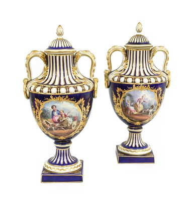 Lot 121 - A Pair of Sèvres-Style Porcelain Twin-Handled...