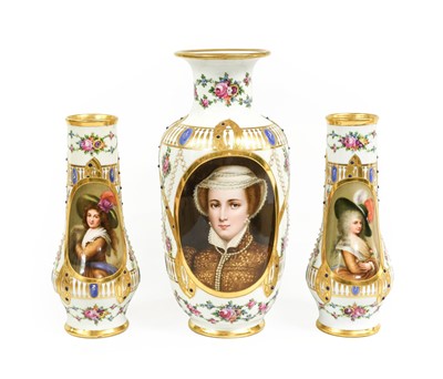 Lot 120 - A Vienna-Style Porcelain Three-Piece Garniture,...