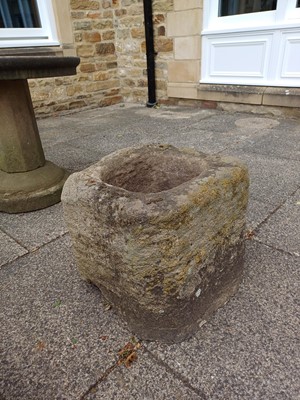 Lot 1190 - A Weathered Stone Square Trough/Planter, 41cm...