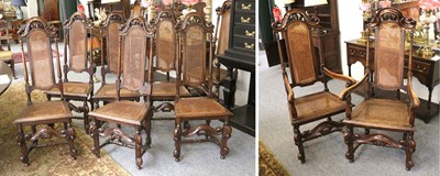 Lot 1383 - A Set Of Eight Carolean Style French Chairs,...