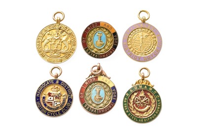 Lot 294 - Five Various George V Gold and Enamel Medals,...