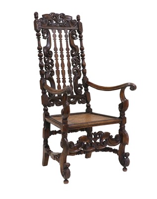 Lot 785 - A William & Mary Walnut Armchair, late 17th...