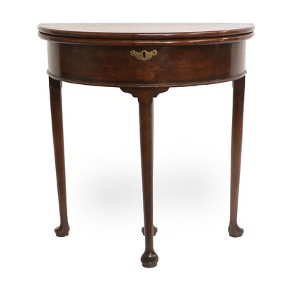 Lot 646 - A George III Oak Foldover Card Table, 3rd...