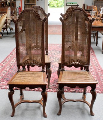 Lot 1316 - Four 17th Century Style Oak and Caned...