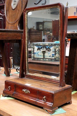 Lot 1306 - A George III Dressing Table Mirror, bevelled...