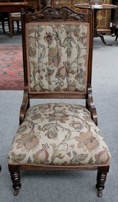 Lot 1346 - An Edwardian Carved Mahogany Fireside Chair,...