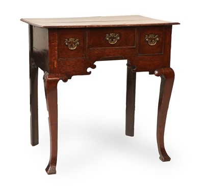 Lot 619 - A George III Oak Kneehole Dressing Table, 3rd...