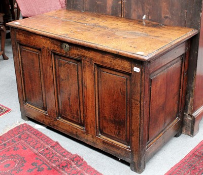 Lot 1319 - An Early 18th Century Oak Three Panelled...