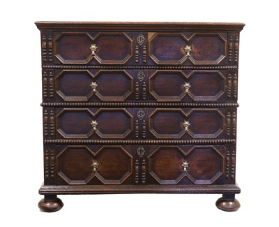 Lot 280 - A William & Mary Geometric-Moulded Oak Chest...