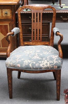 Lot 1335 - An 18th Century Dutch Marquetry High Back...