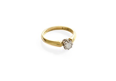 Lot 550 - An 18 Carat Gold Diamond Solitaire Ring, the...