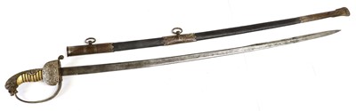 Lot 232 - An Imperial German Naval Sword, the 77cm pipe...