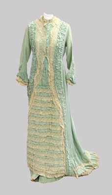 Lot 2232 - Late 19th Century Pale Green Wool Dress,...