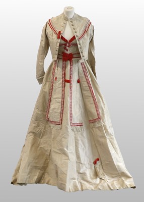 Lot 2237 - 19th Century Cream Silk Evening Costume with...