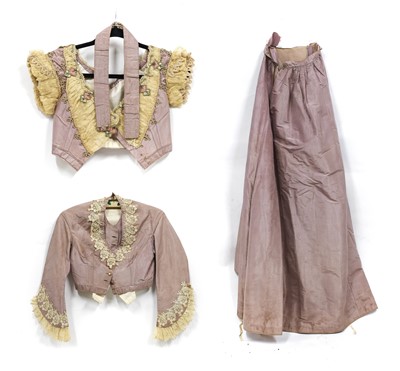 Lot 2190 - A 19th Century Pale Mauve Silk Outfit...