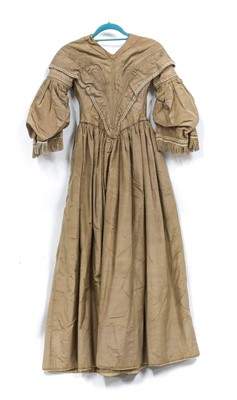 Lot 2189 - 19th Century Caramel Silk Day Dress with a...