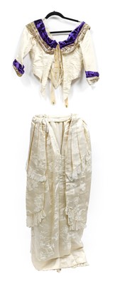 Lot 2188 - Late 19th Century Cream Silk Wedding Dress...